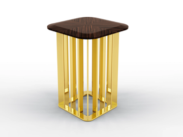TRITON - Square metal coffee table and ebony top by BRUNO ZAMPA - view 2